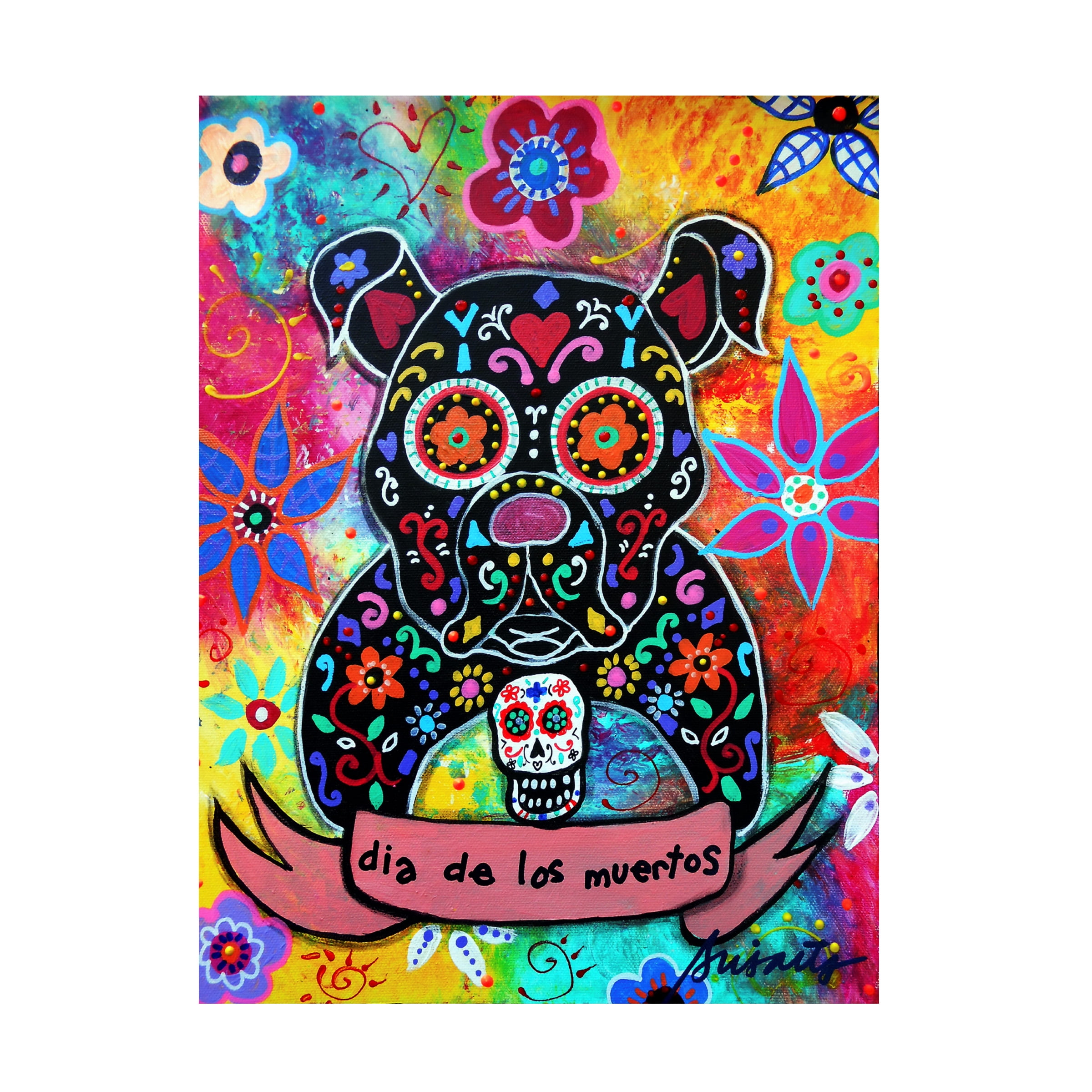 Prisarts 'Dia De Los Muertos Bulldog' Canvas Art
