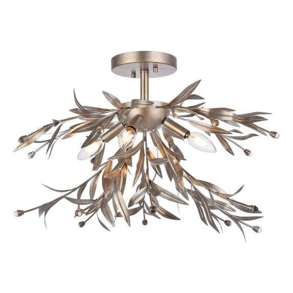 Priscilla 23 inch flush mount in silver leaf