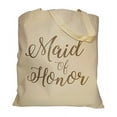 thumbnail image 1 of Priscilla Carson 100% Cotton Canvas Wedding Party Tote Bag - Maid of Honor in Natural, 1 of 1