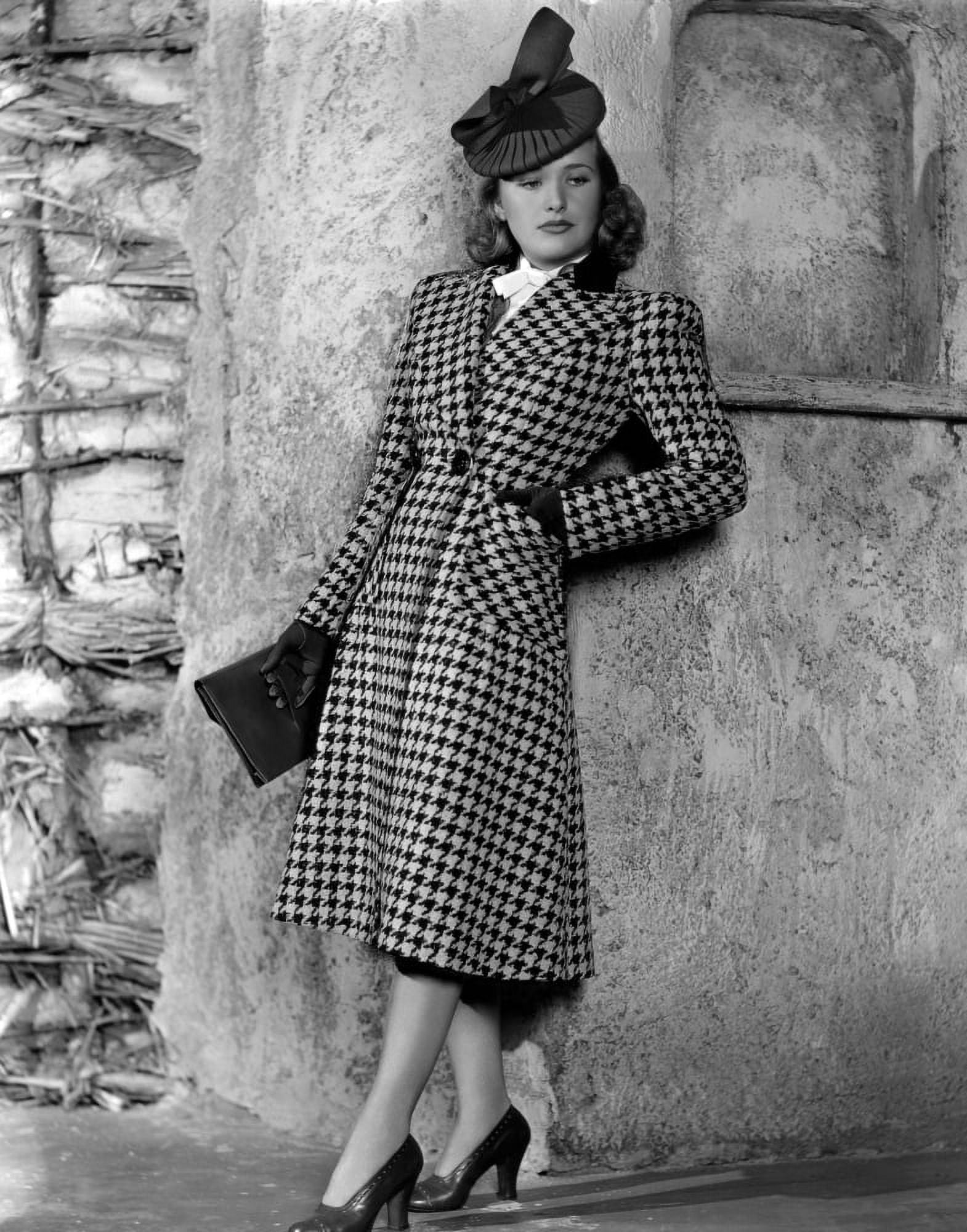 Priscilla Lane Modeling Houndstooth Coat Canvas Art - (16 x 20)