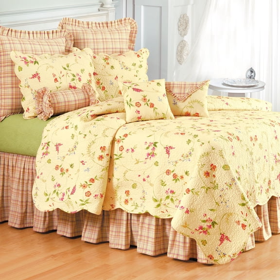 Priscilla Plaid Queen Bed Skirt Drop Length: 18 Inches