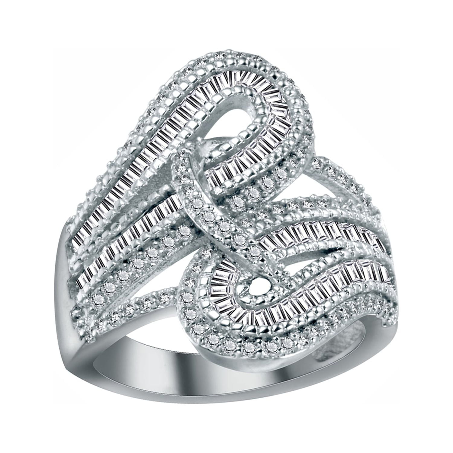 Priscilla Statement Ring Baguette Cubic Zirconia Womens Ginger Lyne ...