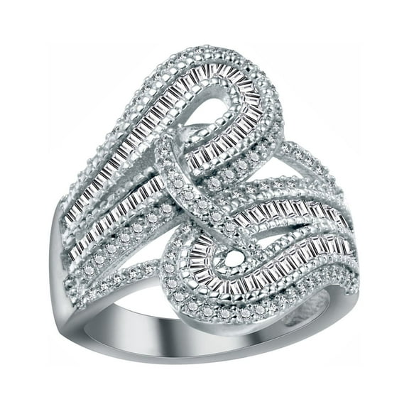 Priscilla Statement Ring Baguette Cubic Zirconia Womens Ginger Lyne Collection