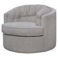 thumbnail image 1 of Priscille Fabric Swivel Accent Chair - Brussel Light Gray, 1 of 8