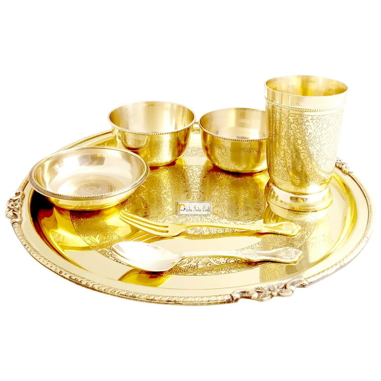 Pure Brass Thali Set, Dinner Set