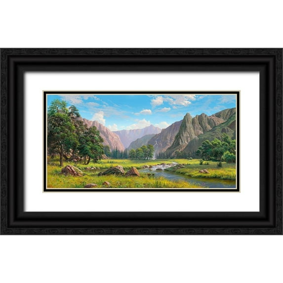 Prishchepa, Igor 14x9 Black Ornate Wood Framed with Double Matting Museum Art Print Titled - Mountain idyll