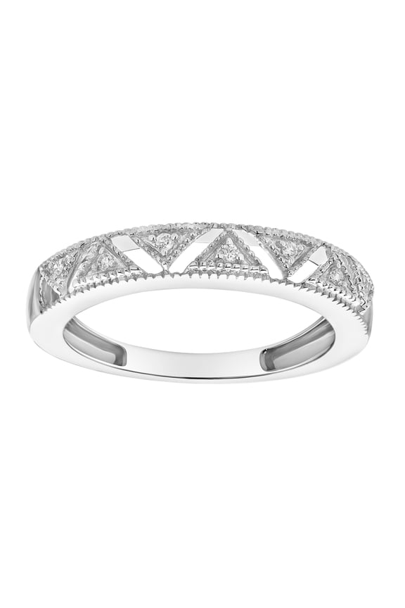 Prism 14K Gold Round Diamond Studded Stackable Ring - 0.05cts