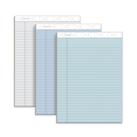 Prism + Colored Writing Pads, Wide/legal Rule, 50 Assorted Pastel-Color 8.5 X 11.75 Sheets, 6/pack