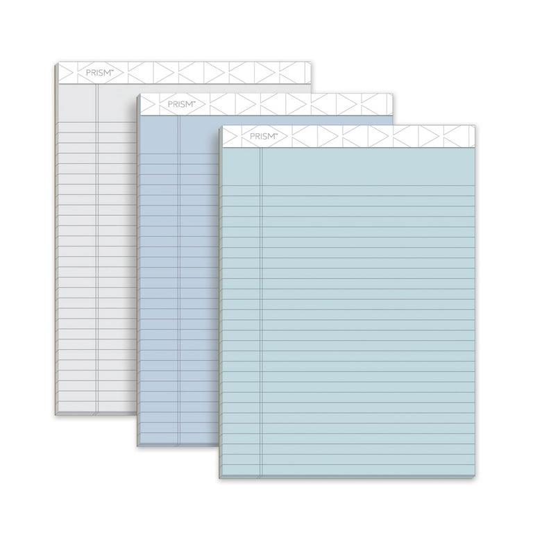Prism + Colored Writing Pads, Wide/Legal Rule, 50 Assorted Pastel-Color 8.5 x 11.75 Sheets, 6/Pack Prism + Colored Writing Pads, Wide/Legal Rule, 50 Assorted Pastel-Color 8.5 x 11.75 Sheets, 6/Pack