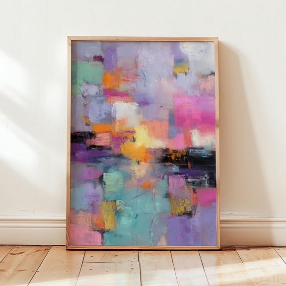 Prism Dusk Rose Purple Modern Wall Art Colorful Statement Home Decor Unframed Paper Print