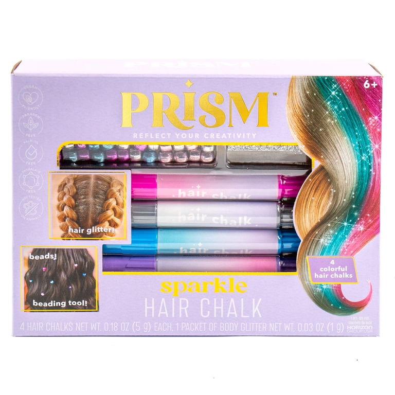 Prism Multicolor Sparkle Hair Chalk, 16-Piece Set, Boys and Girls