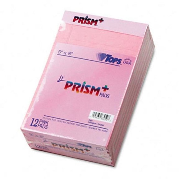 Prism Plus Colored Jr. Legal Writing Pads - Pink - 5x8