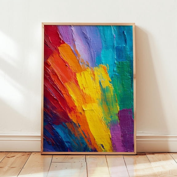 Prism Rush Rainbow Texture Wall Art Bold Modern Home Decor Unframed Paper Print
