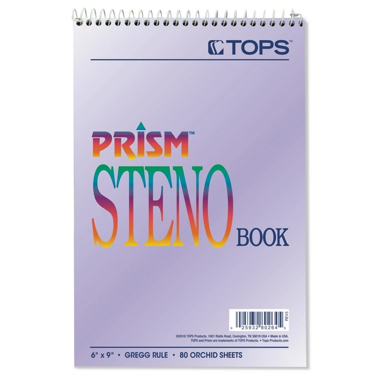 Prism Steno Pads, Gregg Rule, Orchid Cover, 80 Orchid 6 x 9 Sheets, 4/Pack Prism Steno Pads, Gregg Rule, Orchid Cover, 80 Orchid 6 x 9 Sheets, 4/Pack