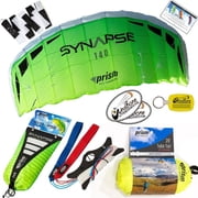 Prism Synapse 140 Foil Kite Bundle with Black & White 20ft Tube Tail Accessory plus WBK Decals & Key Fob