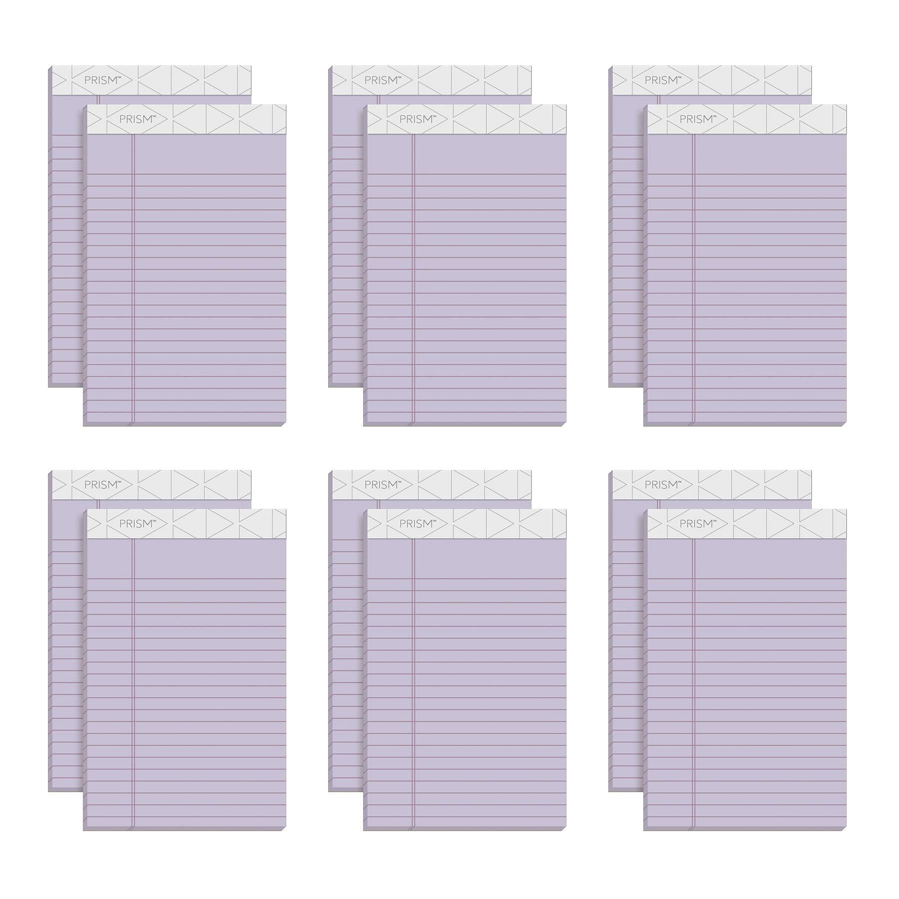 Prism+ Writing Pads  5x 8 Perforated Jr. Legal Ruled Narrow 1/4 Spacing Orchid 50 Sheets 12 Pack (63040)