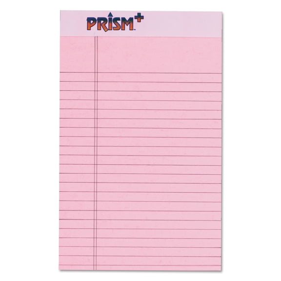 TOPS Prism Plus Colored Legal Pads, 5 x 8, Pink, 50 Sheets, Dozen