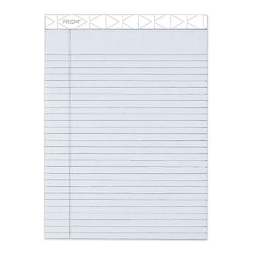 Prism  Writing Pads Wide/Legal Rule, 8.5 x 11.75, Pastel Gray, 50 Sheets, 12/Pack