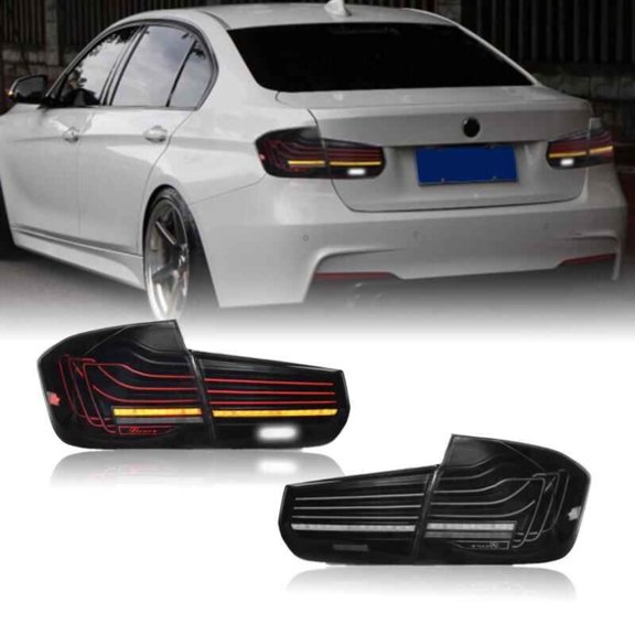 PrismBeam CSL Style LED Tail Lights Smoke For 2013-2019 BMW F30/F31/F35 Set