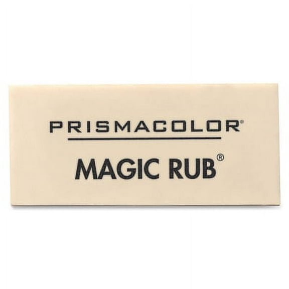 Prismacolor-1PK Magic Rub Eraser, For Pencil/Ink Marks, Rectangular Block, Medium, Off White, Dozen