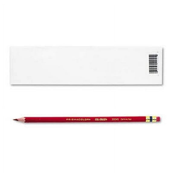 Prismacolor Col-Erase Pencil with Eraser, 0.7 mm, 2B (#1), Carmine Red Lead, Carmine Red Barrel, Dozen (20045)