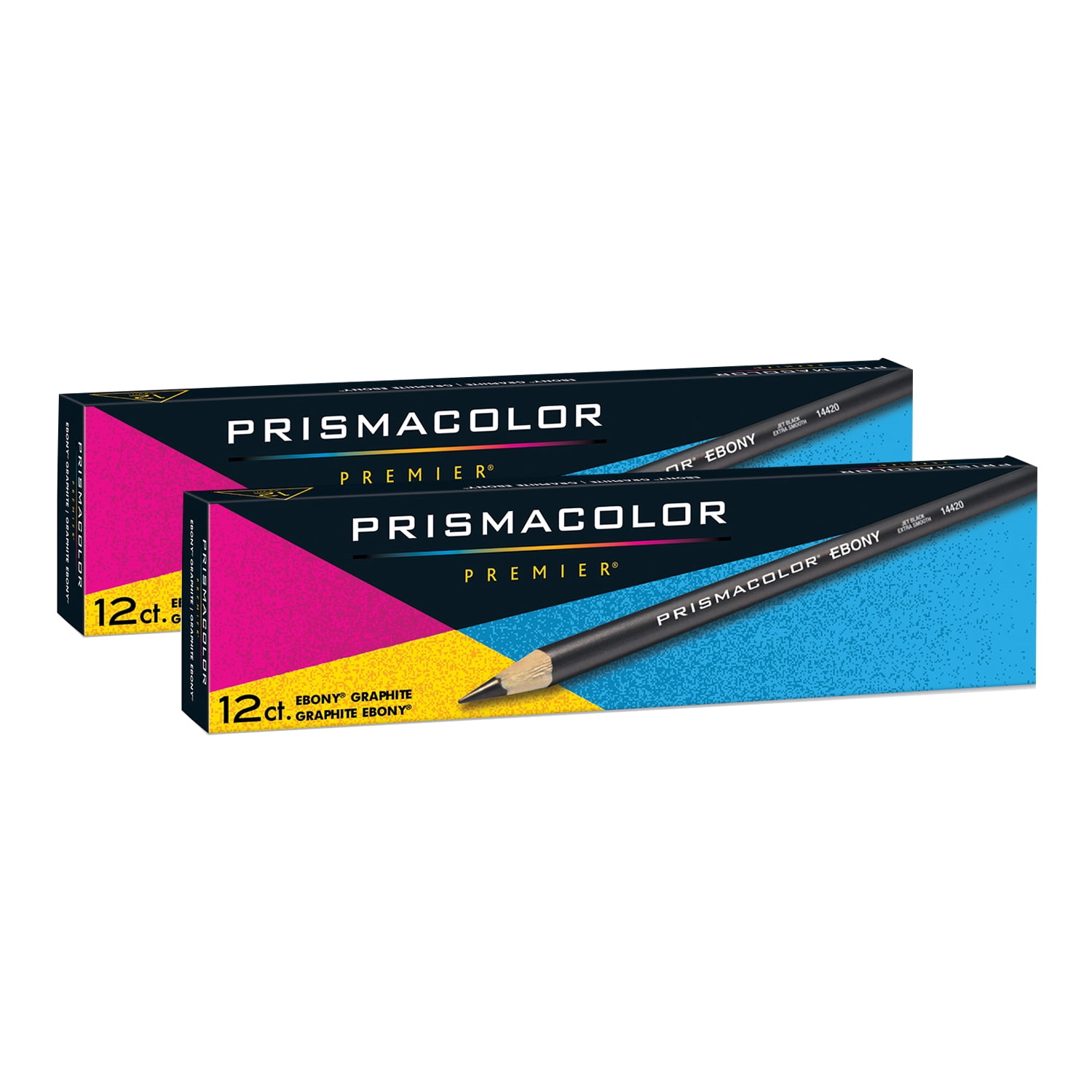 Prismacolor Ebony Graphite Drawing Pencils, Black, 12 Per Box, 2 Boxes