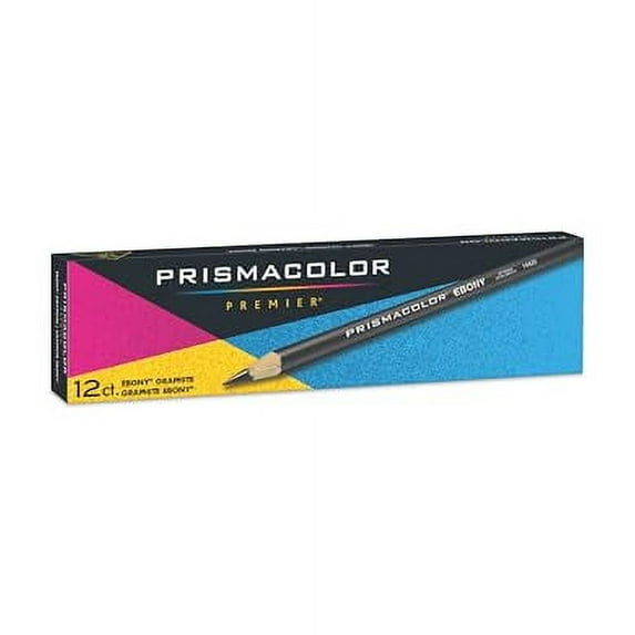 Prismacolor Ebony Graphite Drawing Pencils, Black, Box of 12