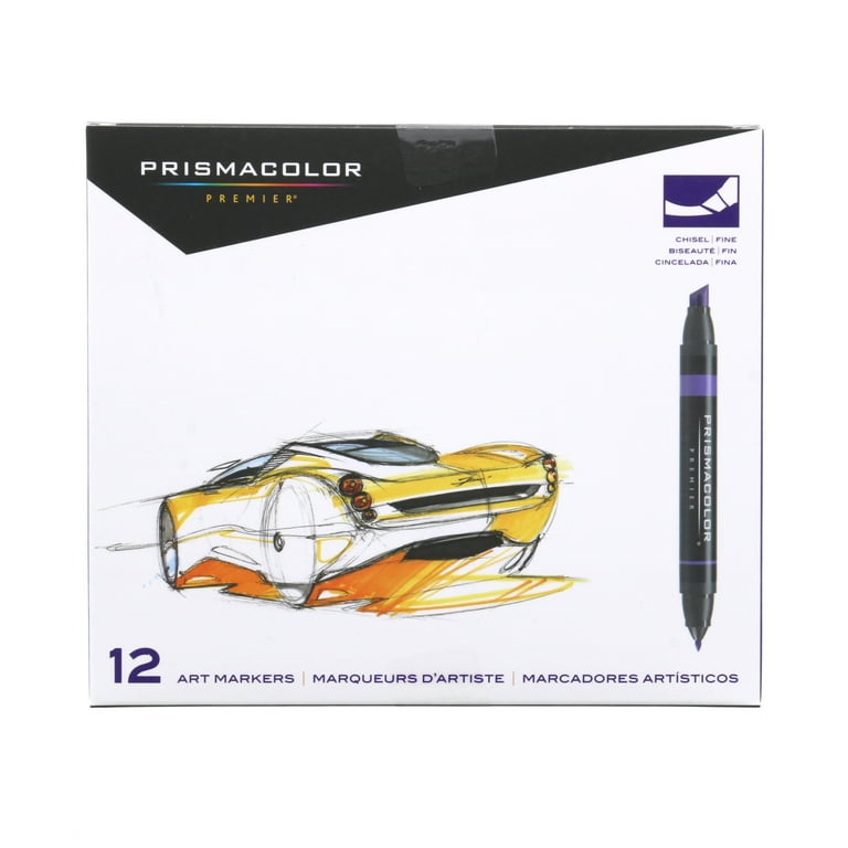 Prismacolor Premier Fine Art Markers - Fine Marker Point - Chisel Marker Point Style - Primary Alcohol Based Ink - 12 / Box Prismacolor Premier Fine Art Markers - Fine Marker Point - Chisel Marker Point Style - Primary Alcohol Based Ink - 12 / Box
