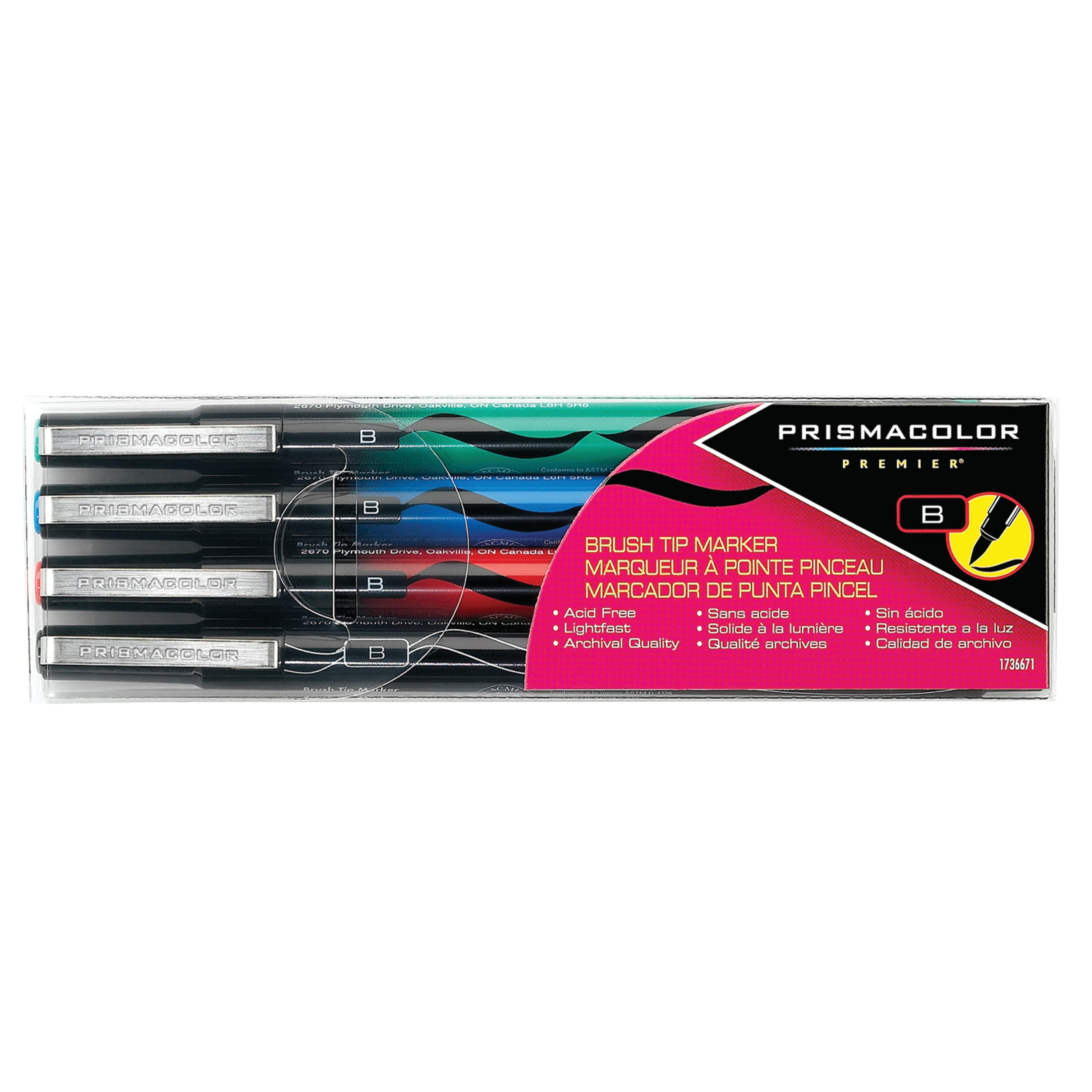 Prismacolor Premier Brush, Chisel &Fine Line Tip Assortment 4 Marker...