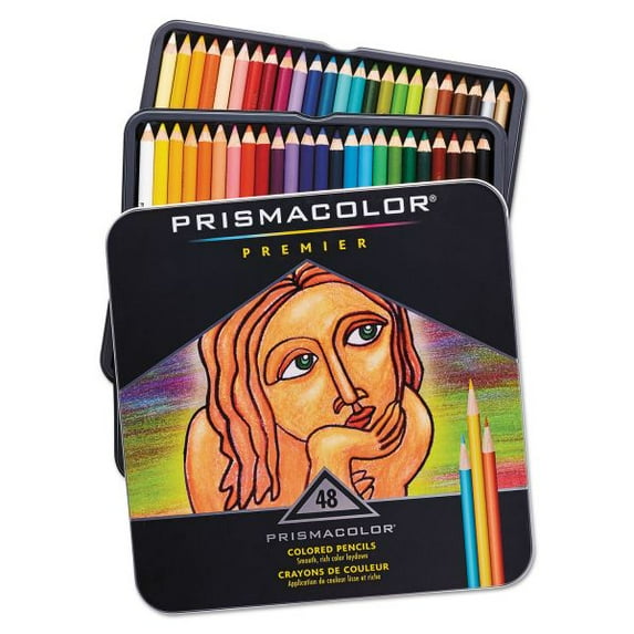 Prismacolor Premier Colored Pencil, 3 mm, 2B (#1), Assorted Lead/Barrel Colors, 48/Pack