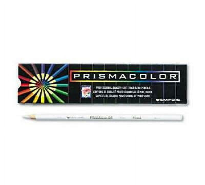 Prismacolor Premier Colored Pencil, 3 mm, 2B (#1), White Lead, White Barrel, Dozen (3365)