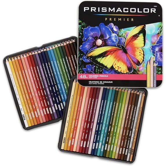 Prismacolor Premier Colored Pencils, Soft Core, 48 Count - Ultra-Smooth, Vibrant Colors
