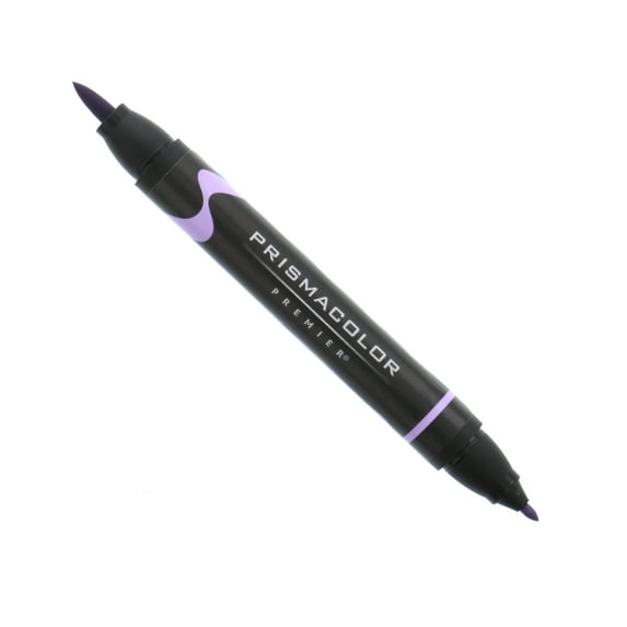Prismacolor Premier Double-Ended Art Marker, Brush-Fine, Grayed Lavender