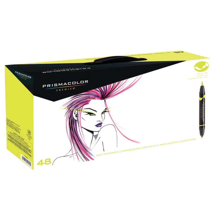 Prismacolor Premier Double-Ended Art Marker Set, Brush-Fine, 48