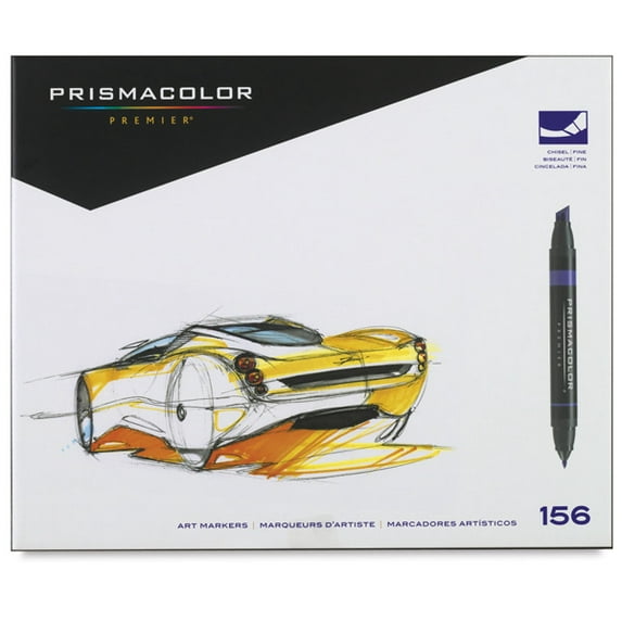Prismacolor Premier Double-Ended Art Marker Set, Chisel/Fine, 156-Colors