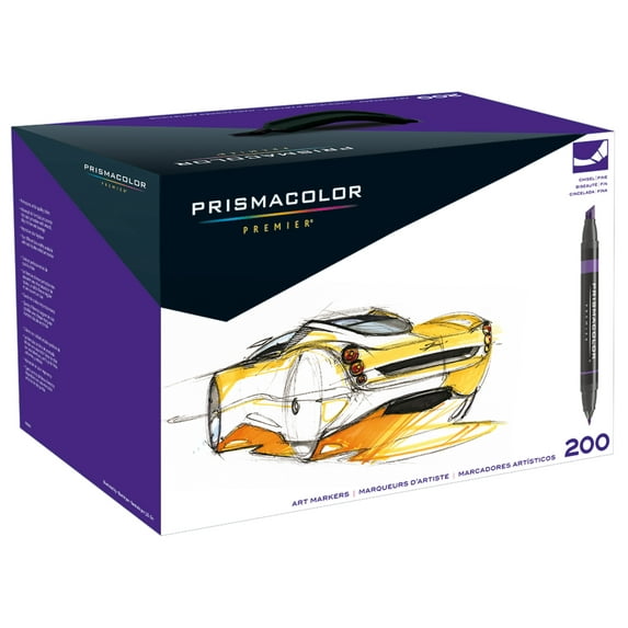 Prismacolor Premier Double-Ended Art Marker Set, Chisel/Fine, 200-Colors