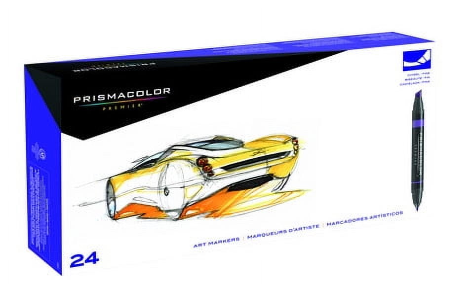 Prismacolor Premier Double-Ended Art Marker Set, Chisel-Fine, 24-Colors