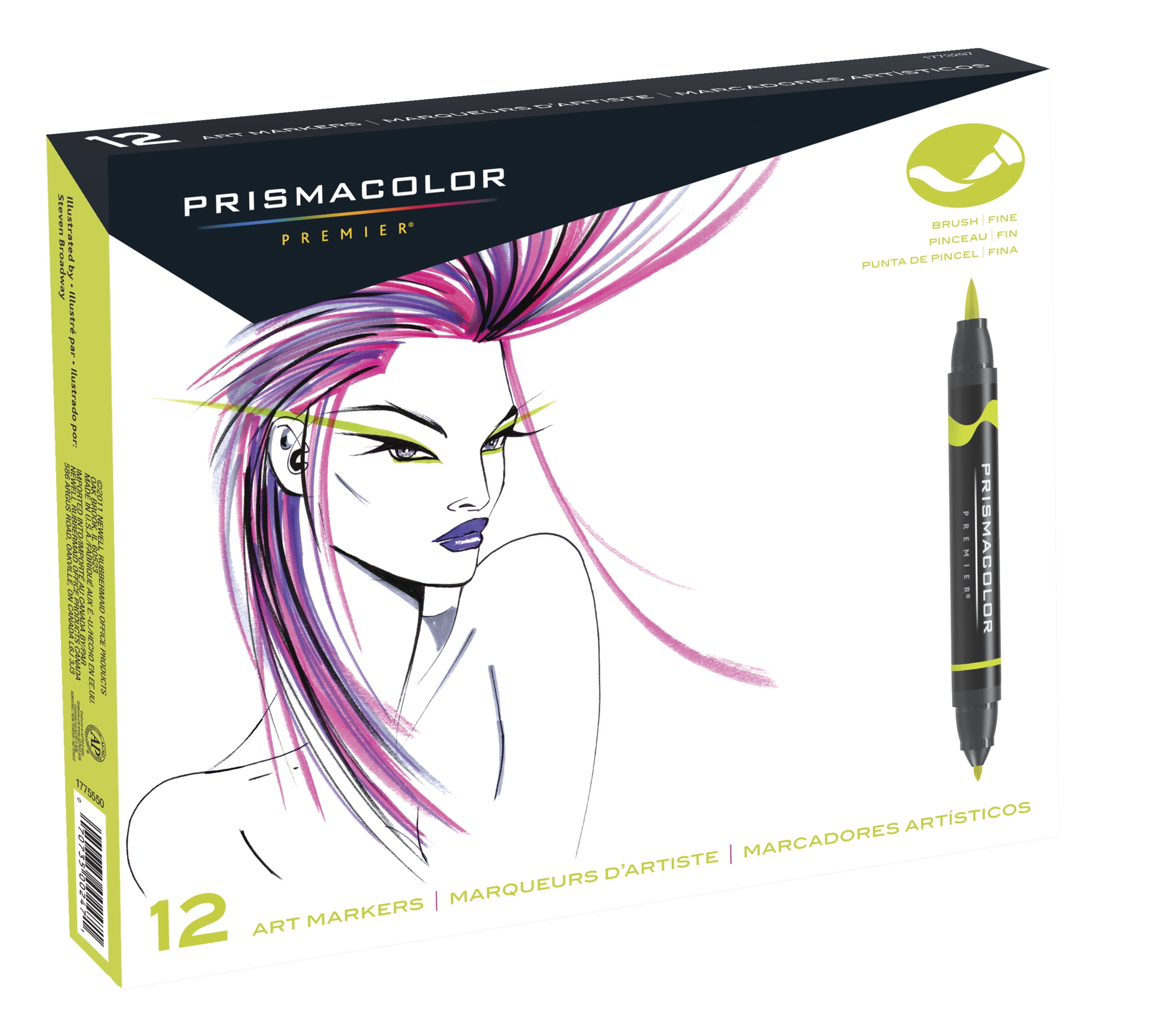 Prismacolor Premier Double-Ended Art Markers, Fine and Brush Tip, Assorted  Colors, 12 Count 