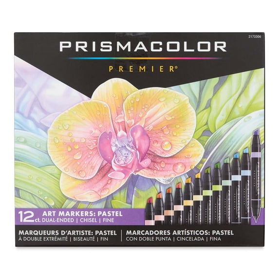 Prismacolor Premier Dual-Ended Art Markers Set, Pastel, 12 Counts