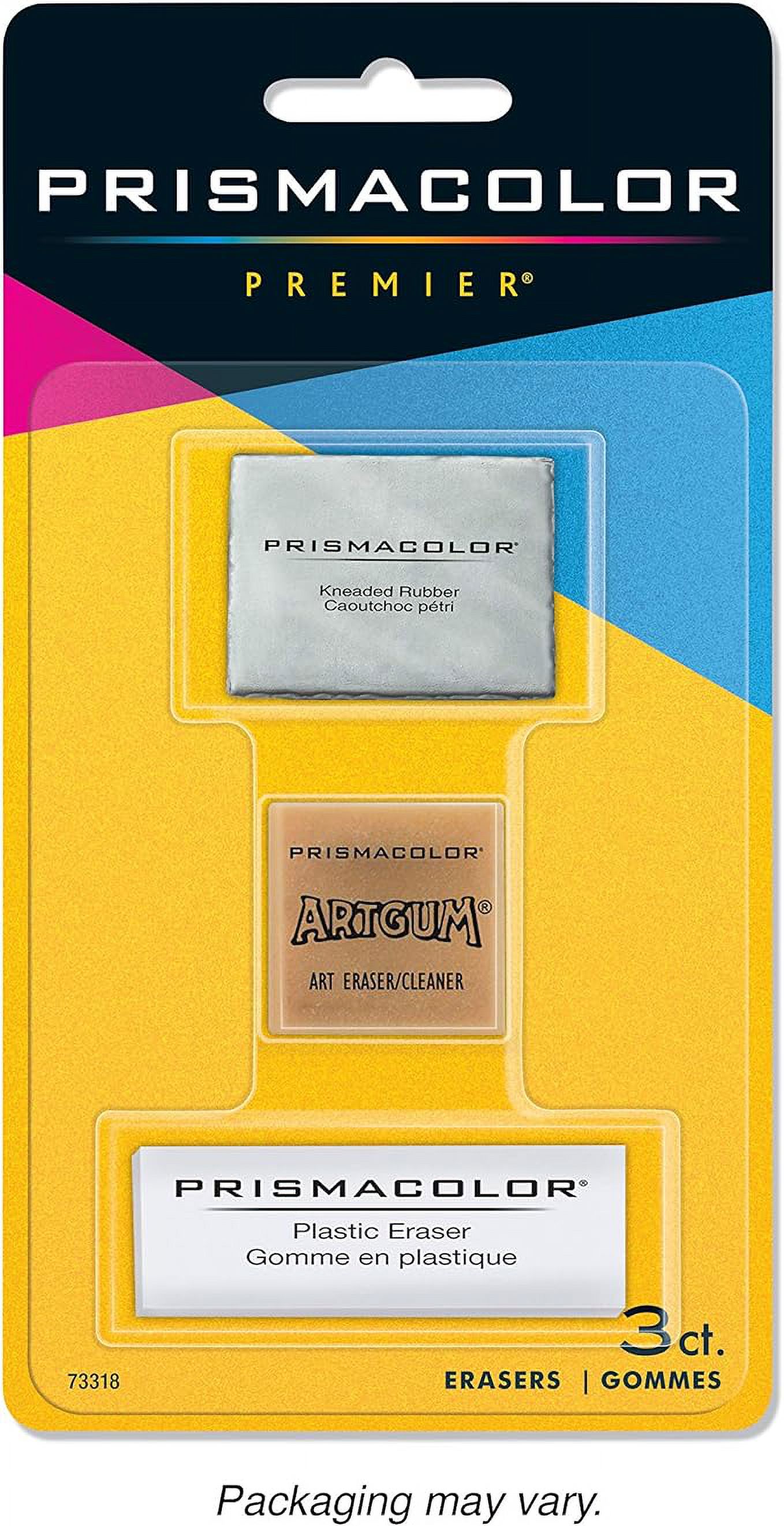 Prismacolor Premier Kneaded, ArtGum and Plastic Erasers, 3 Pack