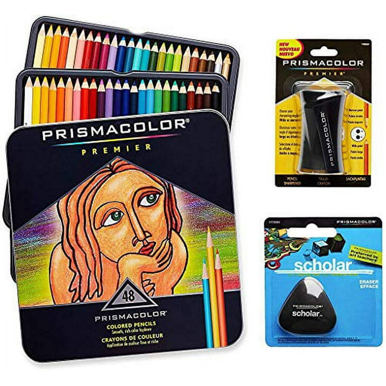 Prismacolor Premier Pencil Sharpener 1786520 with Pc1077 Colorless Blender  Pencils(2 Piece) & Large Kneaded Eraser(1 Piece) 
