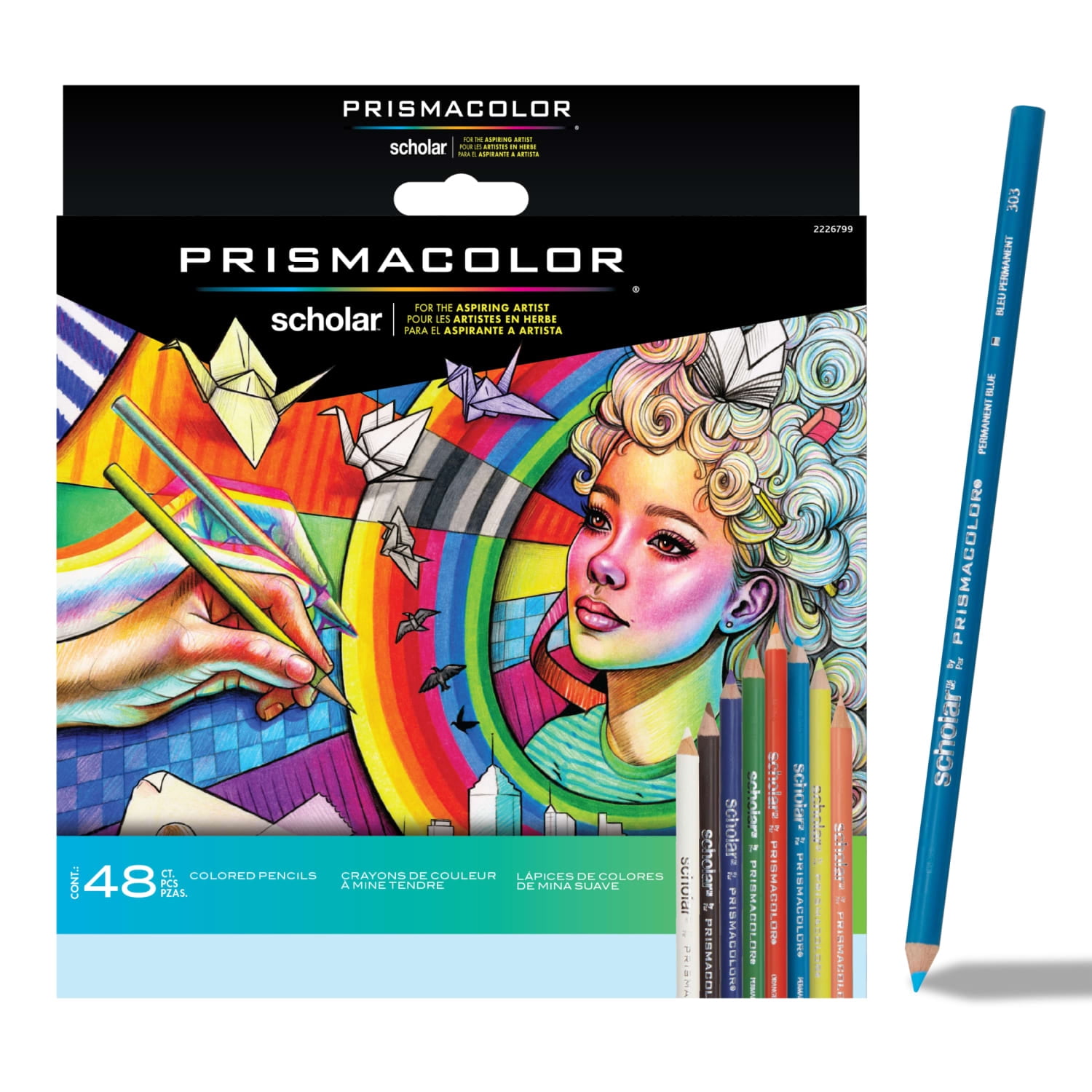 Prismacolor Scholar Colored Pencils, Assorted, 48 Count