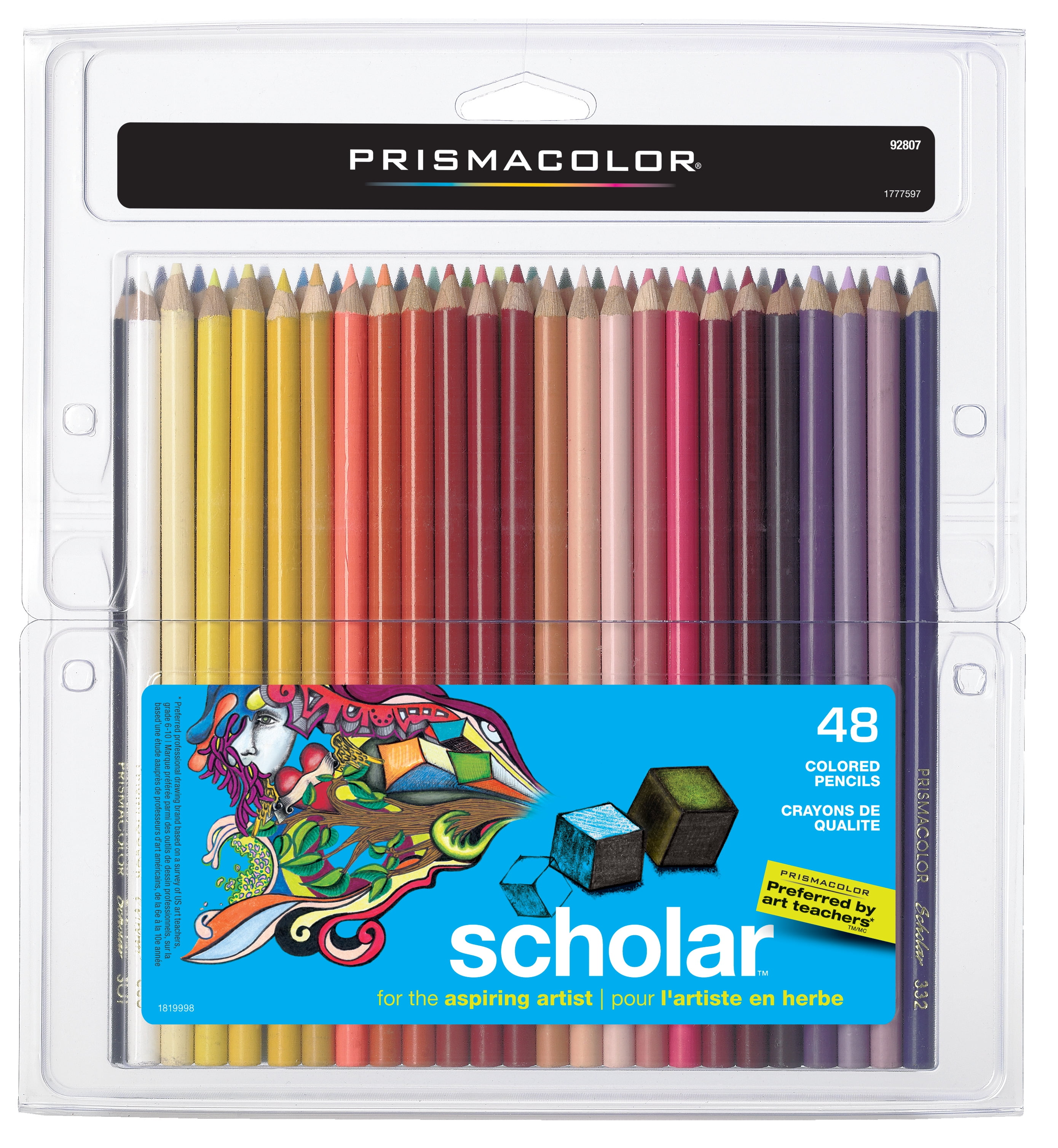 Prismacolor Scholar Colored Pencil Set, 48 Assorted Colors