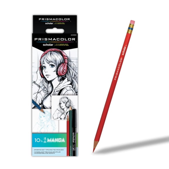 Prismacolor Scholar 10-Count Manga Art Kit with Colored Pencils