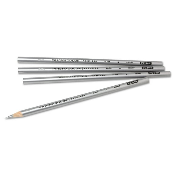 Prismacolor Thick Lead Art Pencil, Silver Lead/Barrel, Dozen