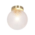 thumbnail image 1 of Kenroy Home Prismatic 8'' Flush Mount Ceiling Light Fixture with Clear Glass Globe Shade for Entryway, Hallway, Closet, or Bedroom, Brushed Gold, 1 of 8