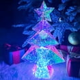 thumbnail image 1 of Prismatic Iridescent Christmas Tree Light 12 Inch Holographic Christmas Tree Decorations Christmas Decorations Indoor Desktop Colorful Glow Lights for Indoor Holiday DéCor Christmas Eve, 1 of 6