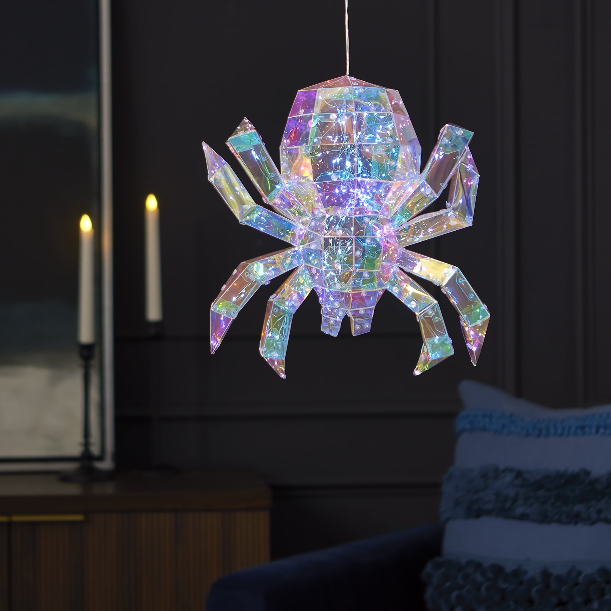 Prismatic Iridescent LED Spider with Multicolor Lights