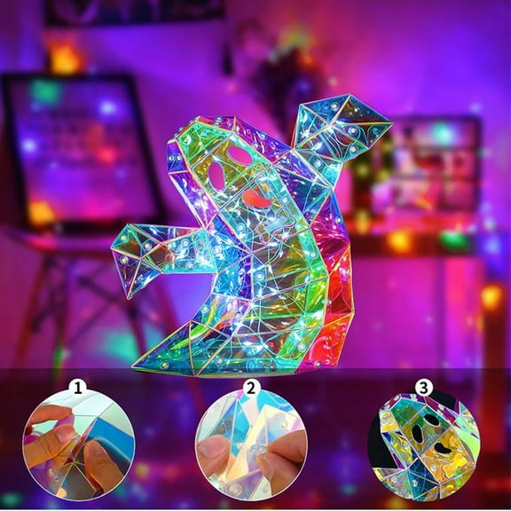 Prismatic Iridescent Spooky Ghost Statue,LED Ghost Statue,Art Statue,Halloween Party Decoration Ghost Statue, Birthday, Thanksgiving, Christmas, for Boys and Girls