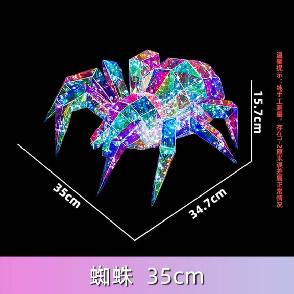 Prismatic Iridescent Spooky Spider, Halloween Spider Decorations, LED Iridescent Spider Light, Halloween Light Up Spiders,L